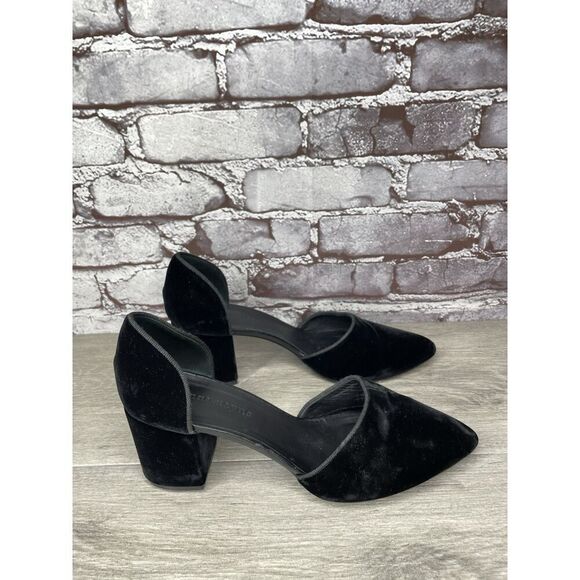 JENNI KAYNE Black Velvet D’ Orsay Block Heel Pointed Shoes Women Sz 39.5EU/9M US - Picture 11 of 16